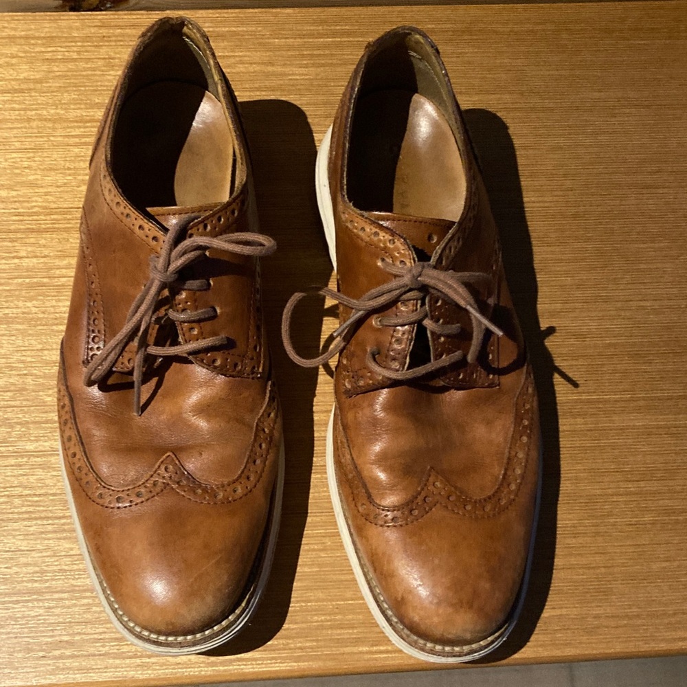 Men's Cole Haan Brown Leather Lunargrand Wingtips